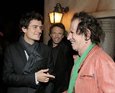 Orlando Bloom , Jerry Bruckheimer and Keith Richards at the Disneyland premiere of Walt Disney Pictures' Pirates of the Caribbean: At World's End