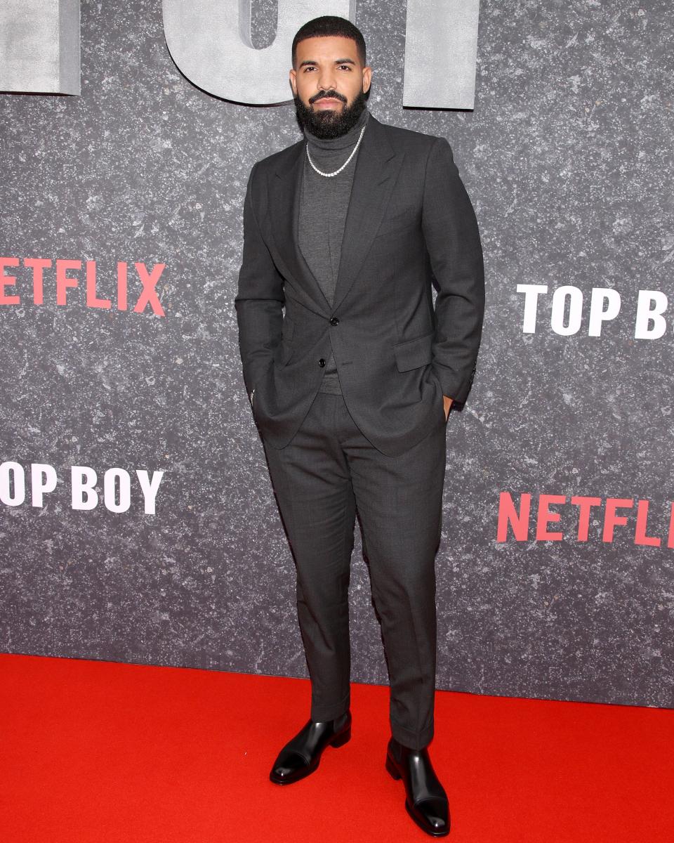 Drake hits the Top Boy premiere dressed as—what else?—the top boy.