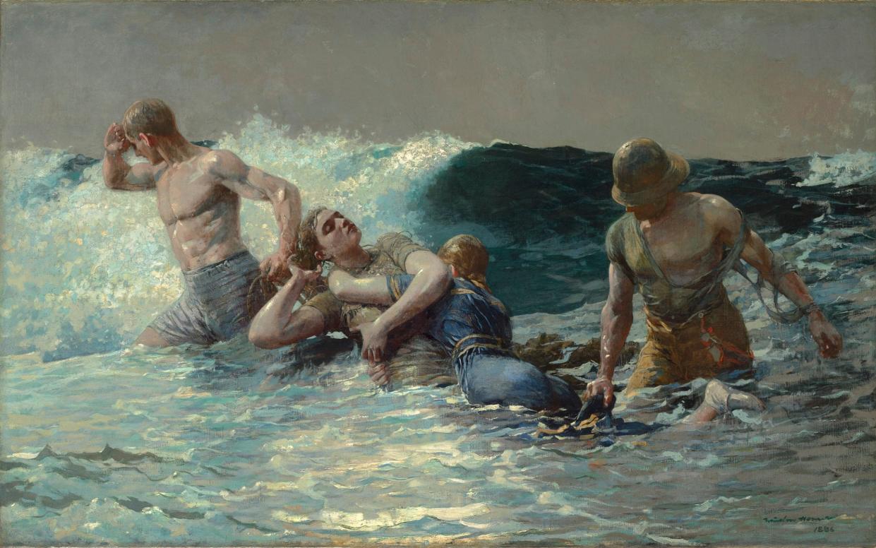 Undertow (1886) depicts a marine rescue, one of Winslow Homer’s regular themes - Sterling and Francine Clark Art Institute