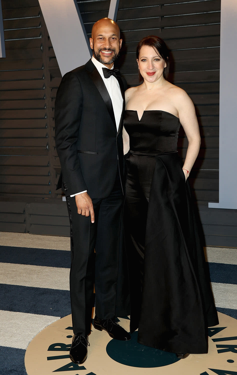 <p>Key and his director fiancée were no doubt on hand to support comedy partner Jordan Peele’s big Oscar win. (Photo: Frederick M. Brown/FilmMagic) </p>