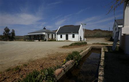 Stone furrows carry water from a spring through the small town of Nieu-Bethesda in the Karoo October 10, 2013. REUTERS/Mike Hutchings