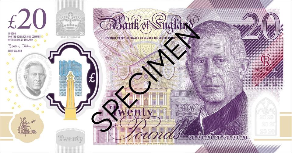 The new King Charles III banknotes £20