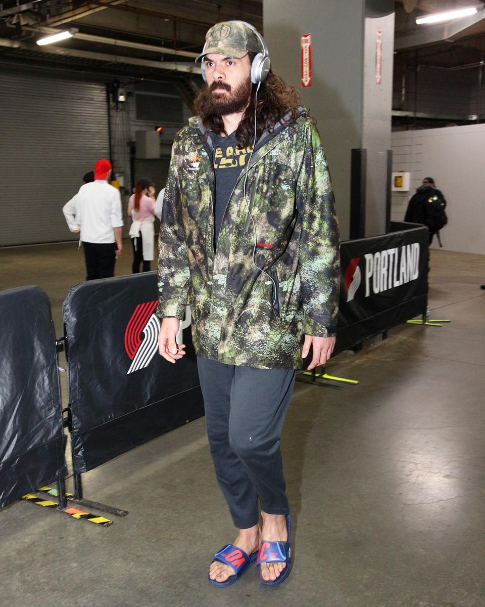 As Steven Adams knows, it's not really the NBA playoffs until someone wears slides without socks.