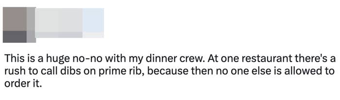 A man saying no one is allowed to order the same dish