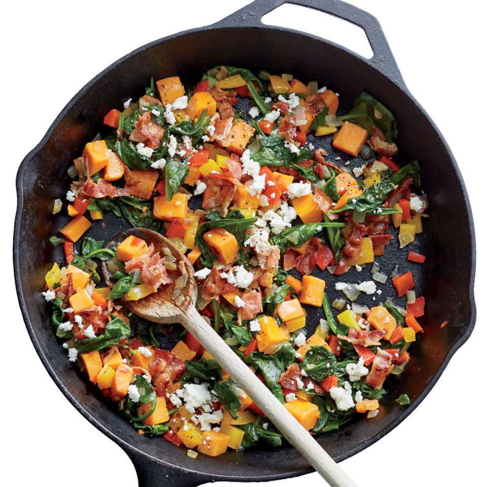 Bacon-Powered Sweet Potato Veggie Skillet