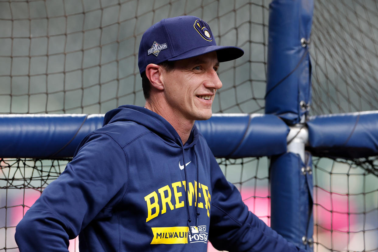 Craig Counsell, whose contract expires Tuesday, has led the Brewers to a 707-625 record over nine seasons. (Photo by John Fisher/Getty Images)