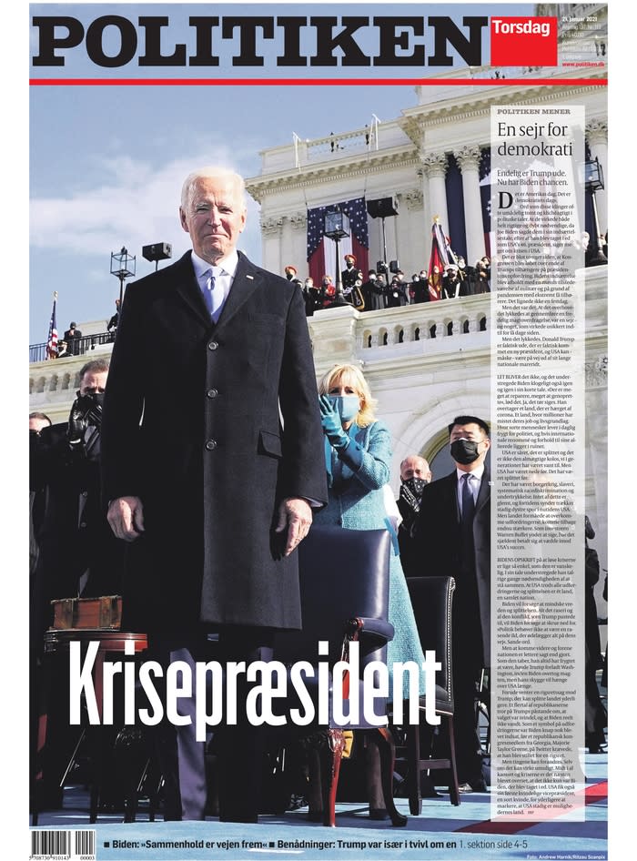 January 21, 2021 front page of Politiken