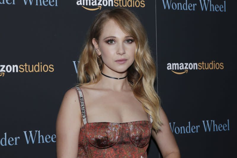 Juno Temple arrives on the red carpet at the "Wonder Wheel" screening at Museum of Modern Art in 2017 in New York City. File Photo by John Angelillo/UPI