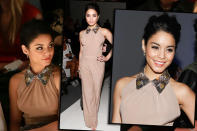 Vanessa Hudgens hüpfte derzeit von einer Runway-Show zur nächsten und zeigt, dass sie inzwischen ein echtes Händchen für Mode hat. In einem Nude-Jumpsuit tauchte sie bei Designerin Jenny Packham auf – und diese coolen Einteiler liegen gerade voll im Trend. Nicht minder stylisch... (Bilder: Getty Images)