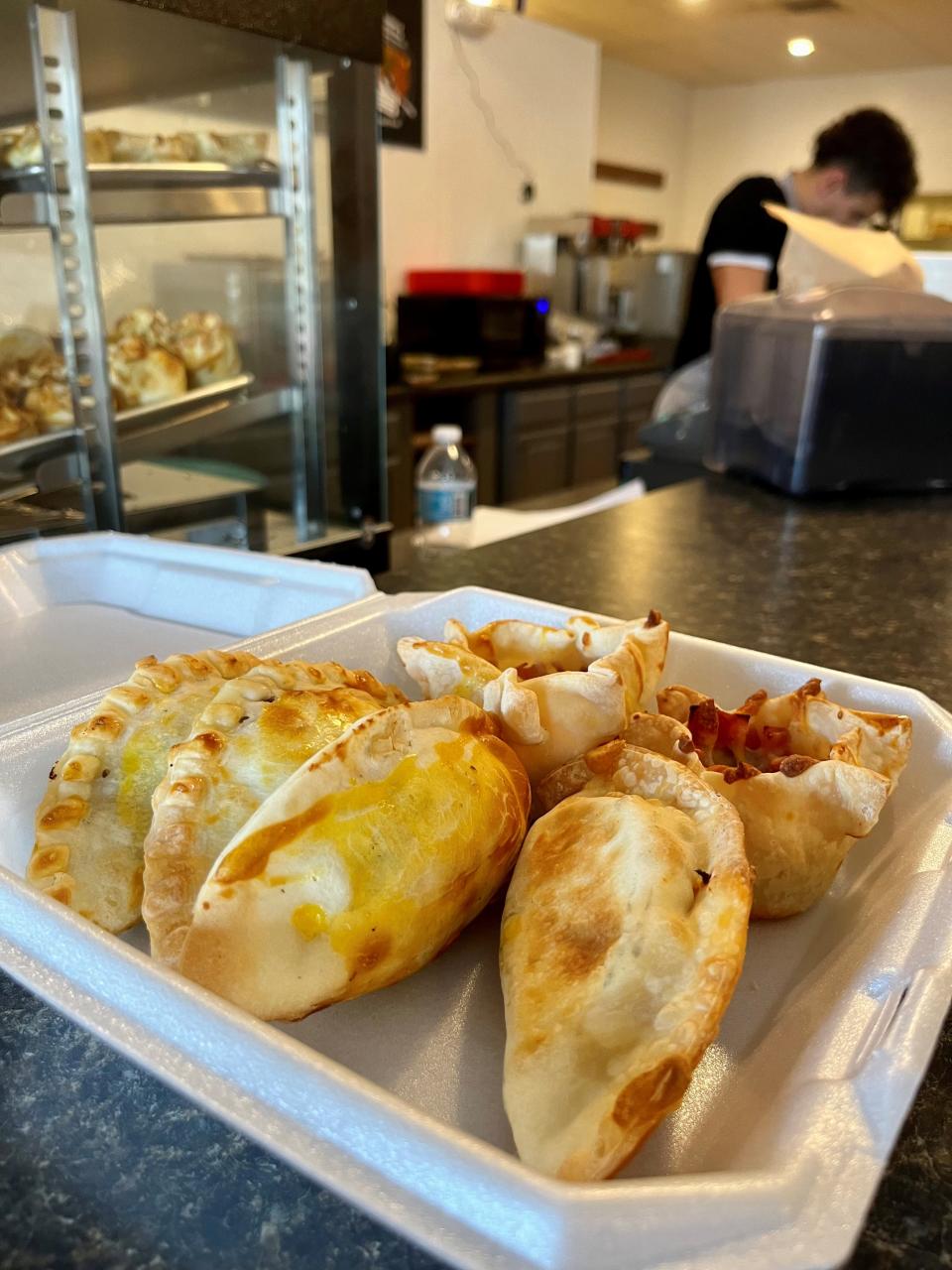 Beef, chicken and ham and cheese empanadas are ready to go at Pilar's in Fort Myers.