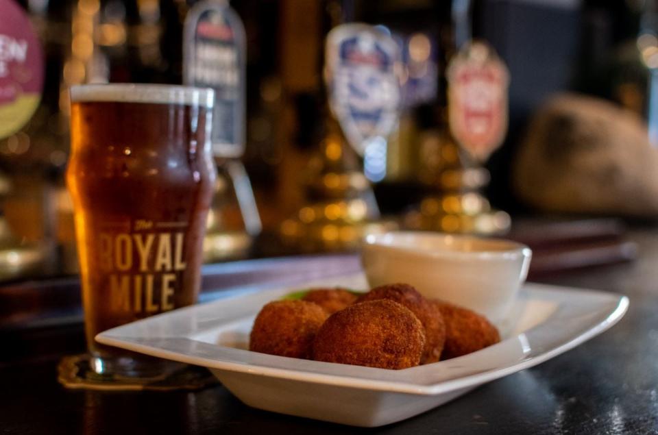 Fuller's London Pride and Scotch Eggs at The Royal Mile.