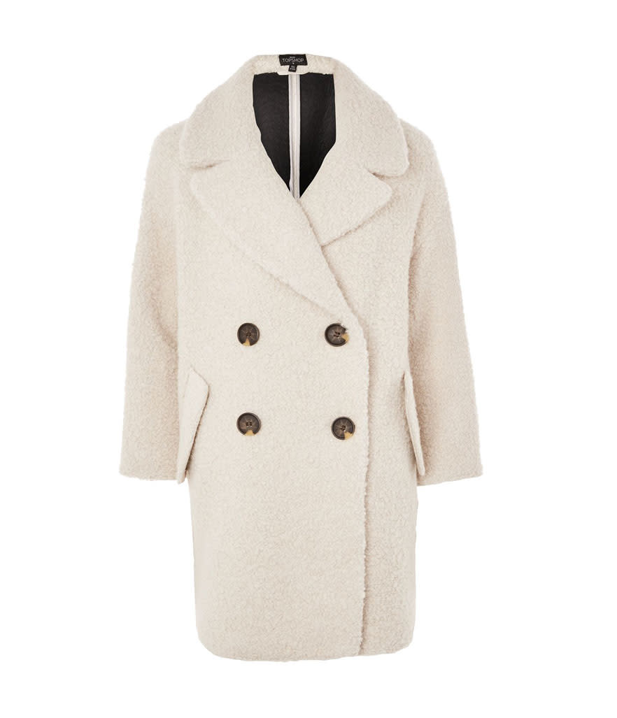 <p>Topshop Petite Boucle slouch coat, $160, <a rel="nofollow noopener" href="http://us.topshop.com/en/tsus/product/clothing-70483/jackets-coats-2390895/petite-boucle-slouch-coat-6919421?bi=160&ps=20" target="_blank" data-ylk="slk:topshop.com;elm:context_link;itc:0;sec:content-canvas" class="link ">topshop.com</a> </p>