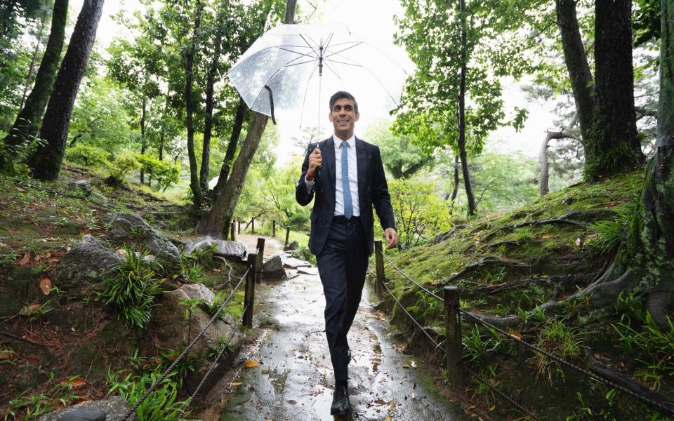 Britain's Prime Minister Rishi Sunak visits Shukkeien Garden before attending the G7 Leaders' Summit in Hiroshima - Stefan Rousseau/AFP