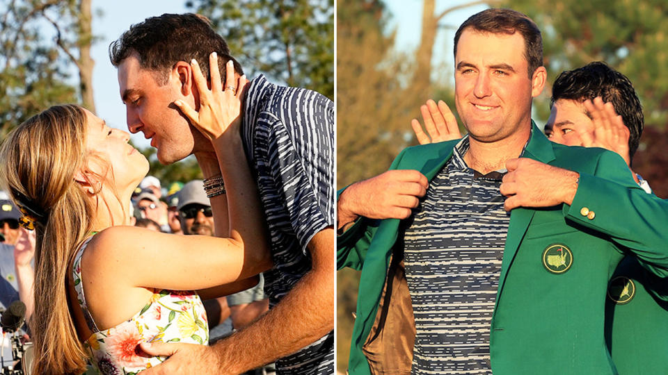 Scottie Scheffler claimed his first green jacket with a three-stroke victory at the Masters. Pic: AAP/Getty