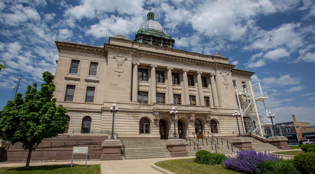 The exterior of the Manitowoc County Courthouse as seen, Friday, June 11, 2021, in Manitowoc, Wis.