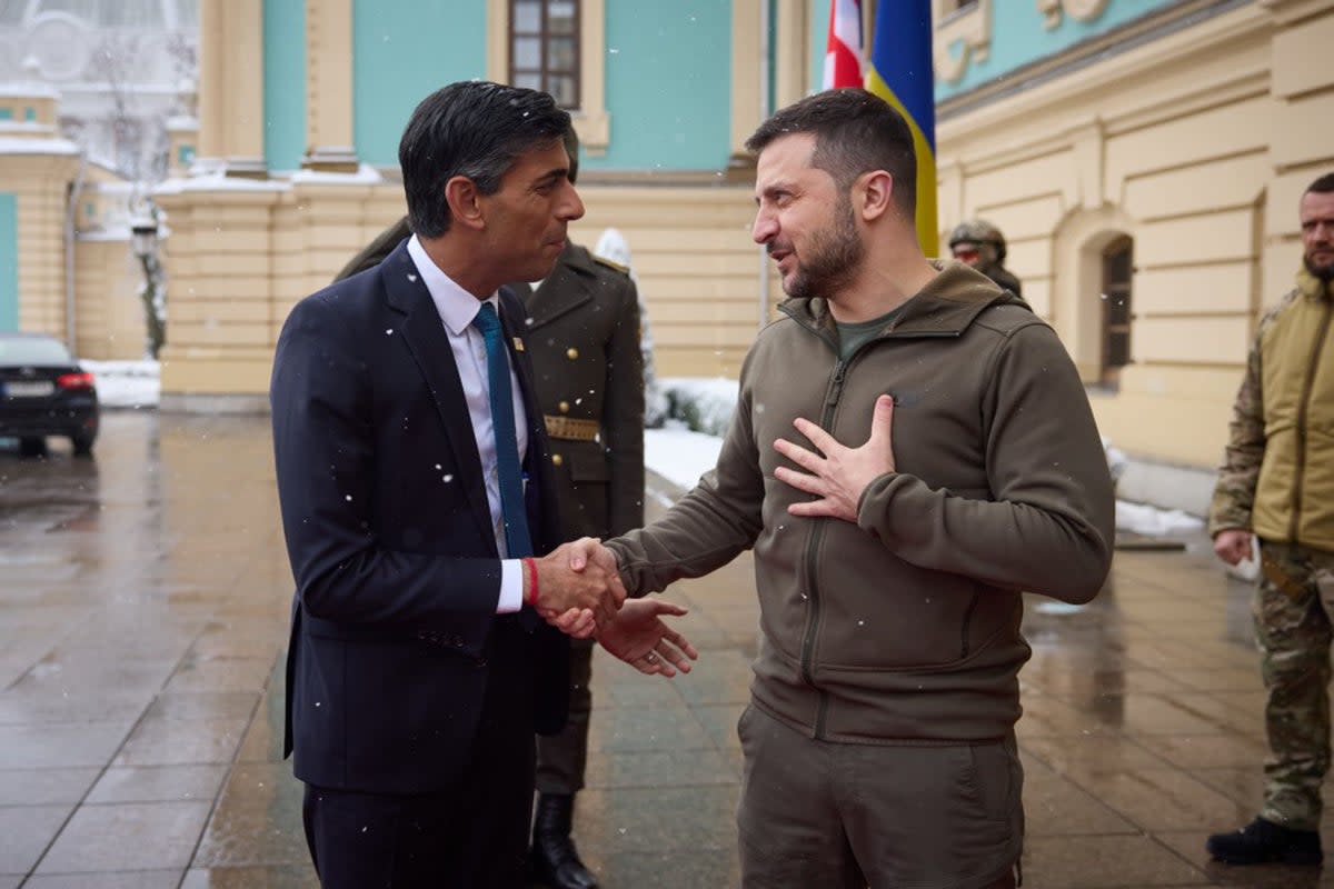 Sunak with Zelensky in Kyiv in November (Ukrainian Presidential Press Office/PA)