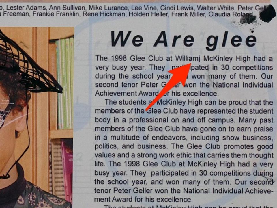 The yearbook on "Glee."