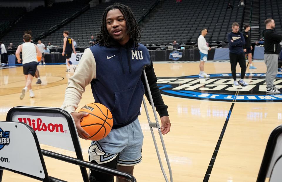 Marquette sophomore guard Sean Jones is rehabbing the torn ACL in his right knee that he suffered in January.