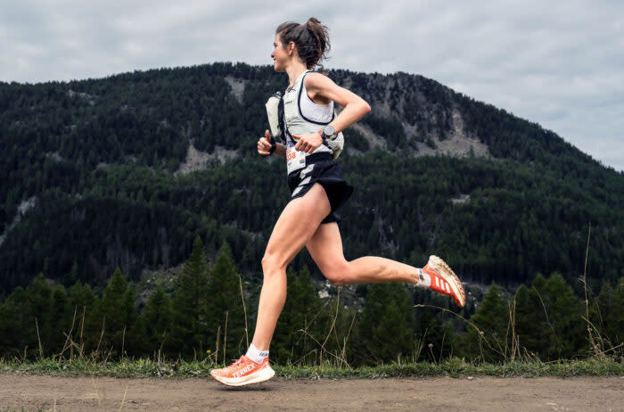 Toni McCann runs in a pair of adidas Terrex Agravic Speed Ultra; (photo/adidas Terrex)