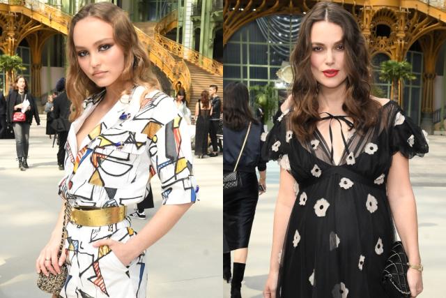 Lily-Rose Depp and Vanessa Paradis at Chanel Cruise show in Paris