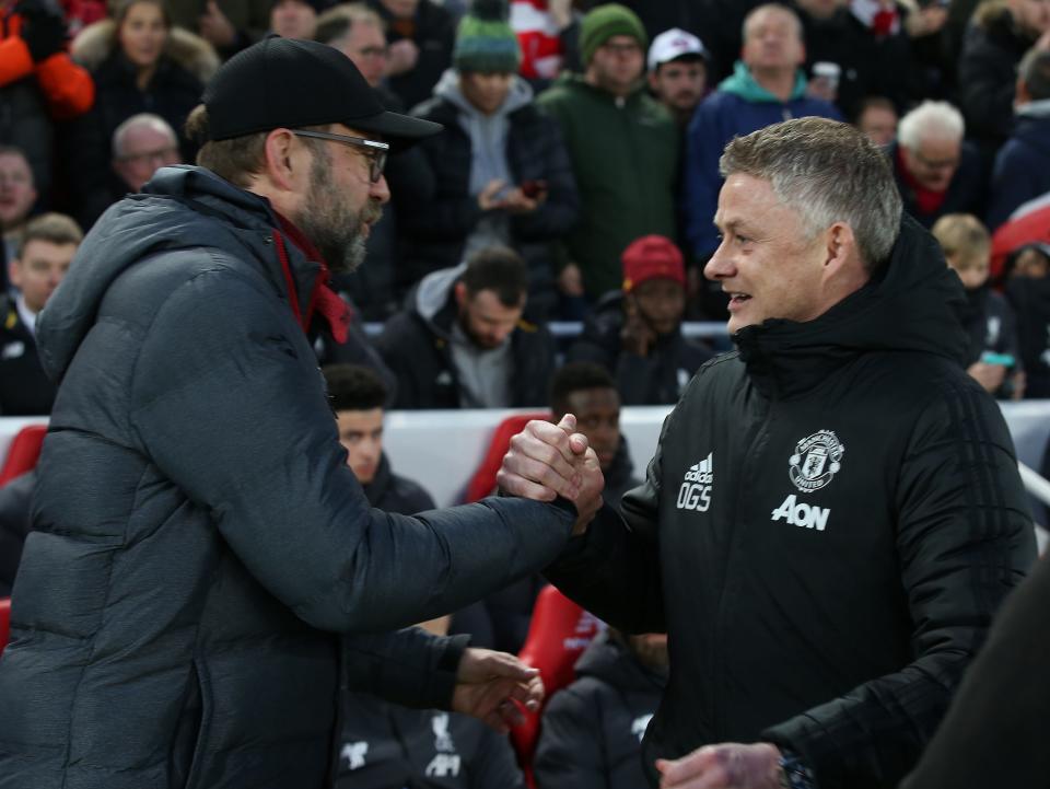 Jurgen Klopp and Ole Gunnar Solskjaer (Manchester United via Getty Images)