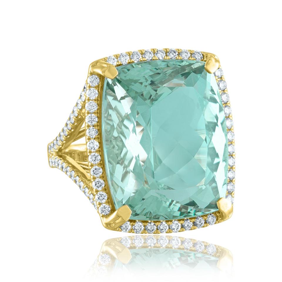 A $28,000 green beryl ring by Lisa Nikfarjam