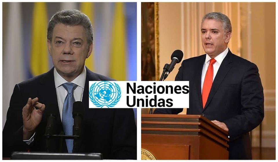 Iván Duque y Juan Manuel Santos compiten por quedarse con la Secretaría de la ONU. Foto: Valora Analitik