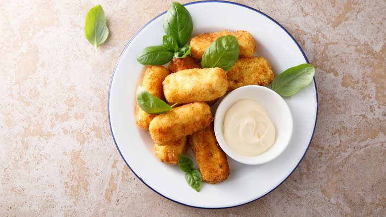 potato croquettes on plate