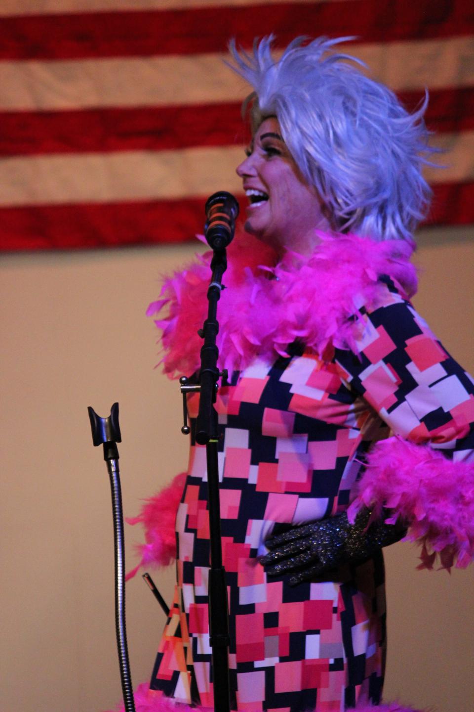 Ruth Cerny drew plenty of laughs as she impersonated Phyllis Diller during Thursday's opening night of the Mendon Kiwanis Showboat.