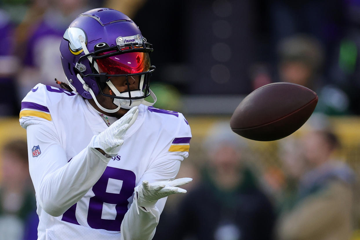 Justin Jefferson #18 of the Minnesota Vikings is a fantasy superstar