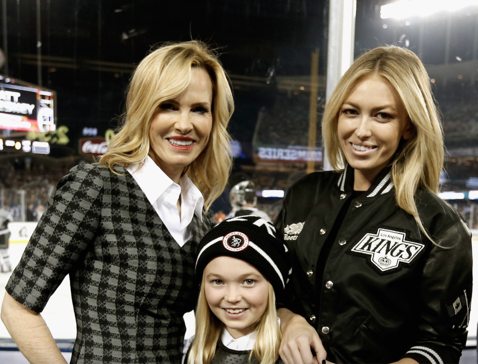 Janet and Paulina Gretzky, and her daughter Emma, pose at the  2014 Coors Light NHL Stadium Series. (Photo by Gregory Shamus/NHLI via Getty Images)