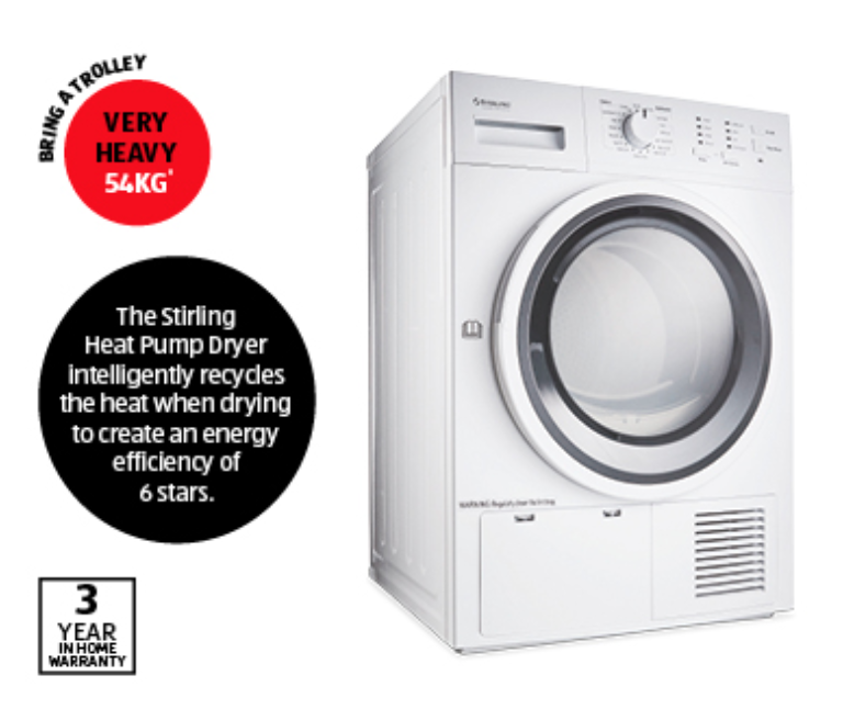 Aldi product picture for Stirling Heat Pump Dryer Special Buy