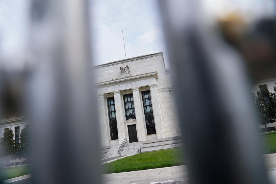 The exterior of the Marriner S. Eccles Federal Reserve Board Building is seen in Washington, D.C., U.S., June 14, 2022. REUTERS/Sarah Silbiger