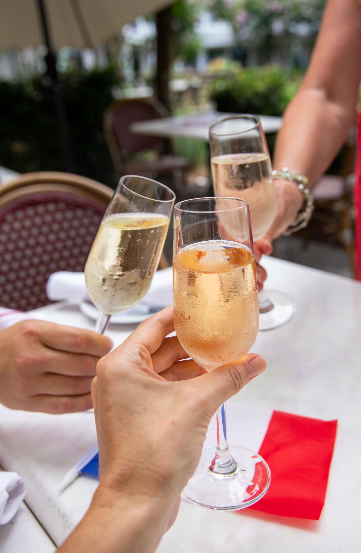 Look for champagne flights and a sparkling wine toast at Brasserie du Soleil at 1908 Eastwood Road, Wilmington, N.C. for Bastille Day, July 14, 2023.