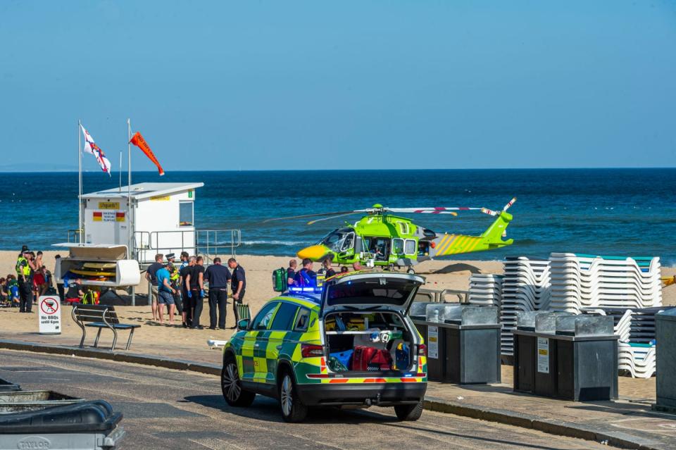 Emergency services at the scene on Wednesday (Max Willcock/BNPS)