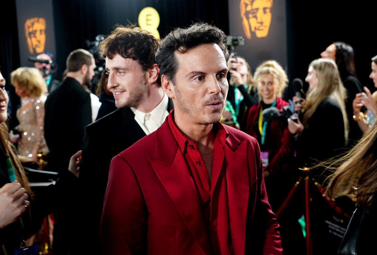 Andrew Scott attends the Bafta Film Awards 2024, at the Royal Festival Hall, Southbank Centre, London. Picture date: Sunday February 18, 2024. (Photo by Ian West/PA Images via Getty Images)