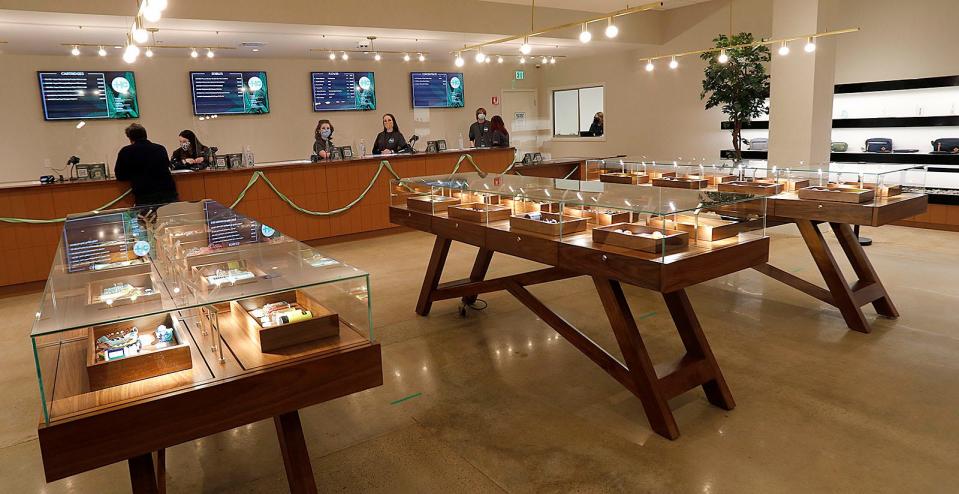 The Health Circle recreational marijuana shop in Rockland on Thursday, Feb. 18, 2021.