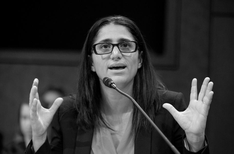 Dr. Mona Hanna-Attisha testifies about lead contamination of the Flint, Mich., water supply during a U.S. House hearing in 2016. Today she says the water quality has improved and the city is replacing its lead pipes.