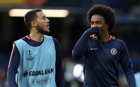 Willian has said he'll be "very sad" if Hazard leaves Chelsea in the summer - Credit: PA