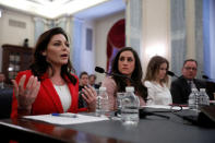 Olympic Gymnast Jamie Dantzscher testifies at a Senate Commerce subcommittee hearing entitled "Olympic Abuse: The Role of National Governing Bodies in Protecting Our Athletes" on Capitol Hill in Washington, U.S., April 18, 2018. REUTERS/Aaron P. Bernstein