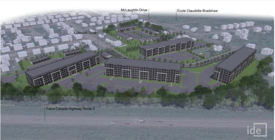 Revised plans show one apartment building with a smaller number of units, another with one less floor and fences to separate existing homes from new townhouses.