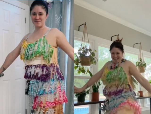 The Swiftie who wore a 13-pound dress made of friendship bracelets