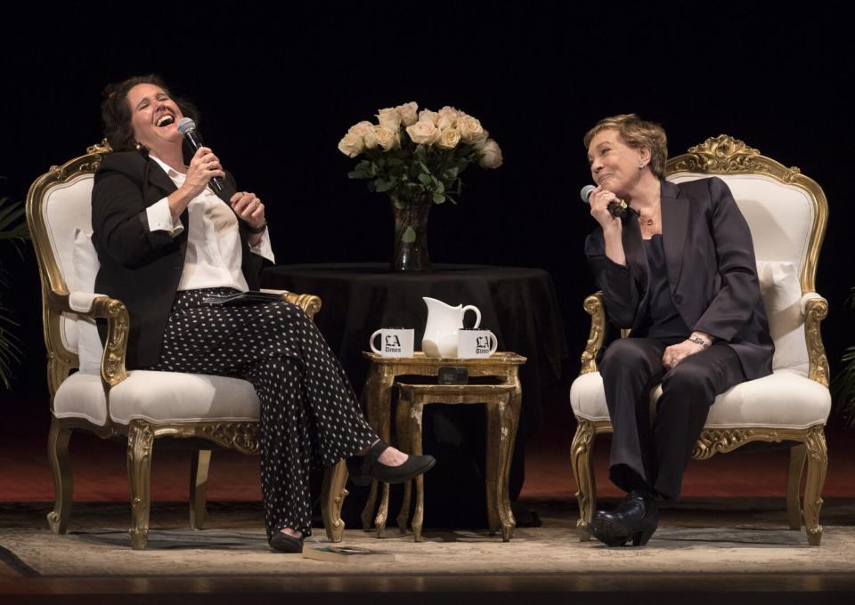 Julie Andrews discussed her memoir with Mary McNamara at the Orpheum Theatre.