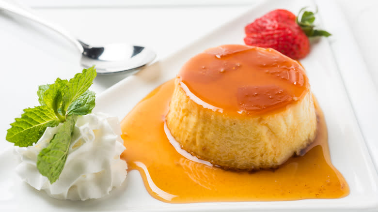 Covered flan