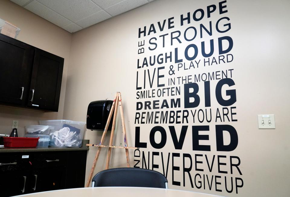 Star House runs out of a 14,000-square-foot former warehouse in the Milo Grogan neighborhood. As a 24/7 drop-in center, young people experiencing homelessness have immediate access to safety, basic needs and stabilizing resources, including encouraging messages on its walls.