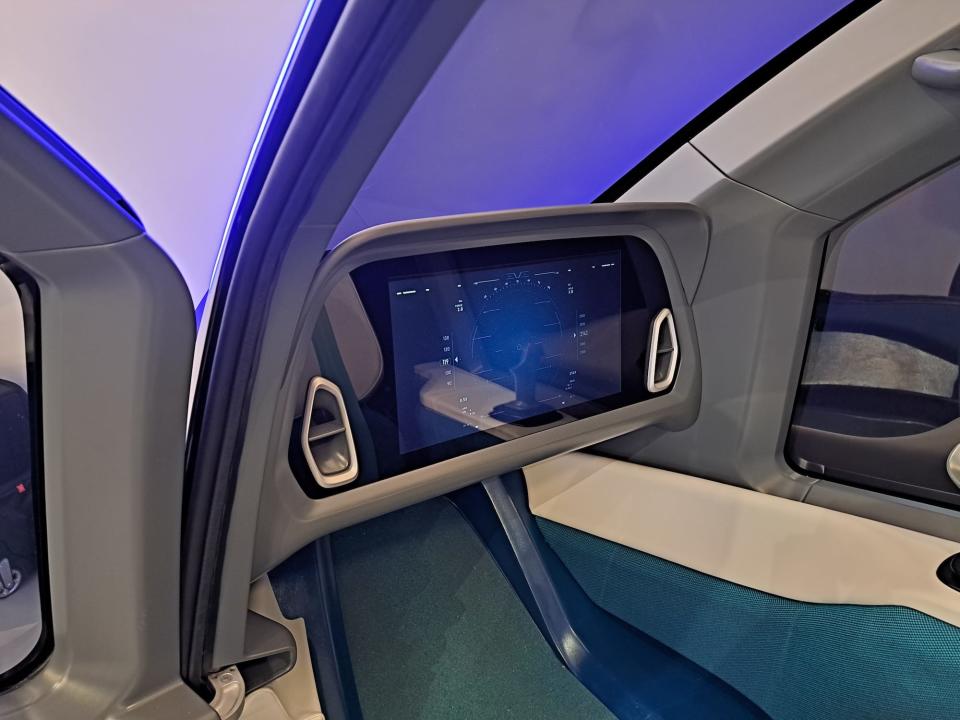 The screen inside the cockpit of the EVE eVTOL.