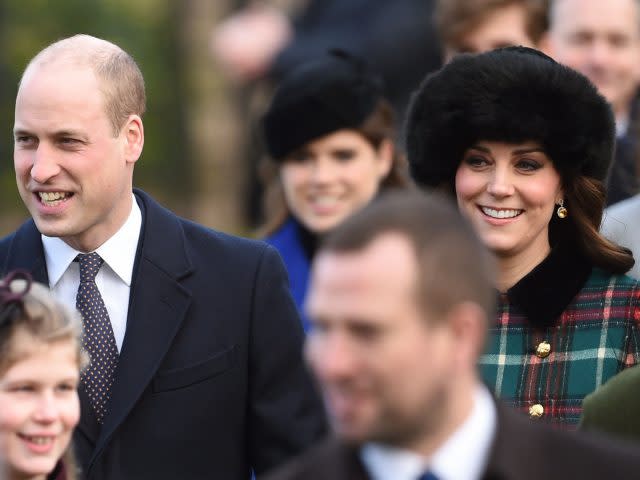 The Duke and the Duchess of Cambridge outside the church