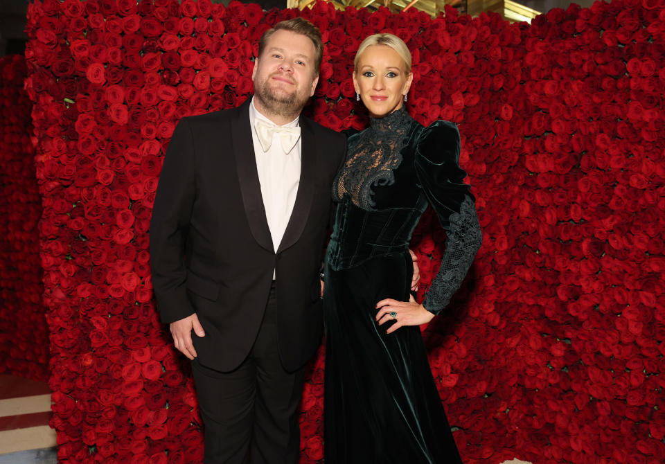 NEW YORK, NEW YORK - MAY 02: (Exclusive Coverage) James Corden and Julia Carey attend The 2022 Met Gala Celebrating 