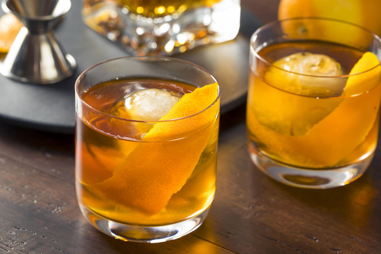 Take your cocktail of choice to the next level with giant, spherical ice cubes. (Getty Images)