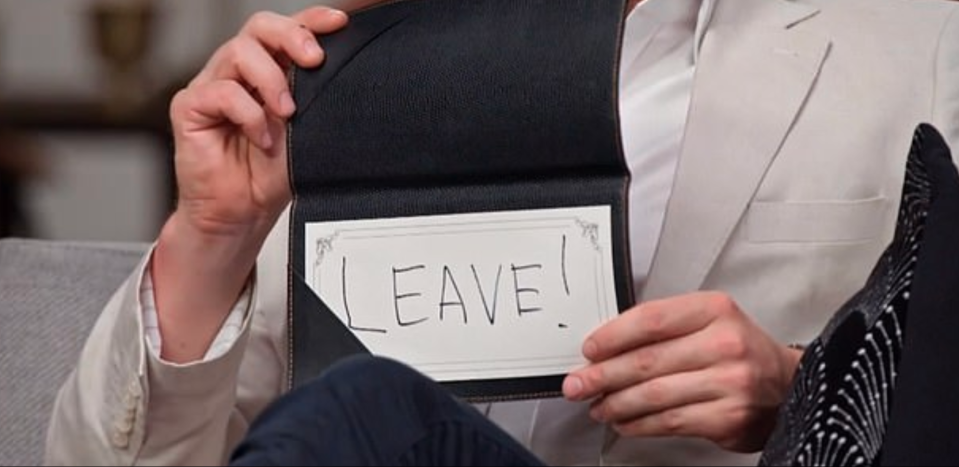 The couple both wrote 'leave' on their cards last night. Photo: Channel Nine